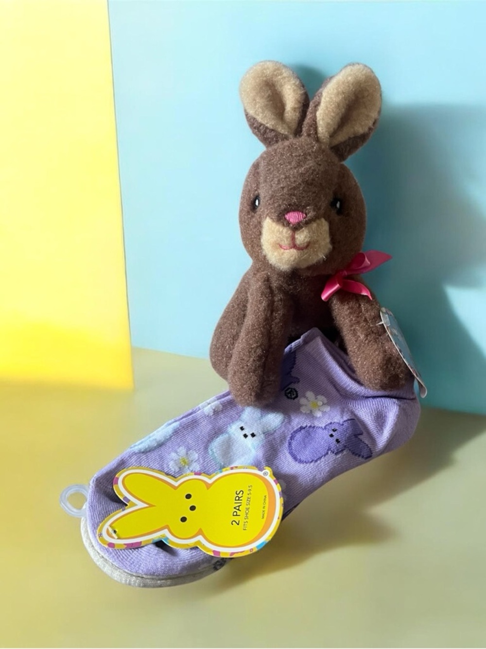 Purple Bunny Socks with Plush Toy